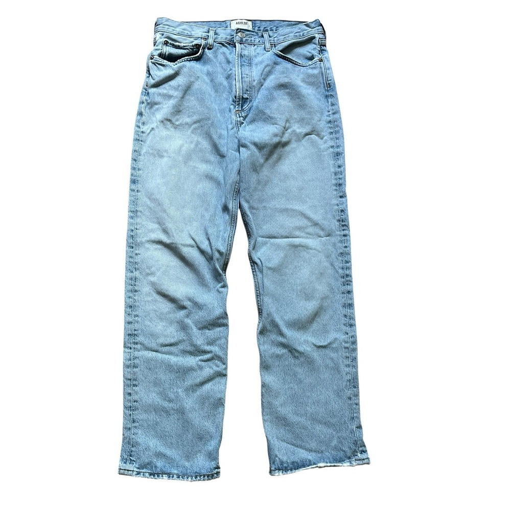 Agolde Fran low slung straight leg jeans light wash, size 27
